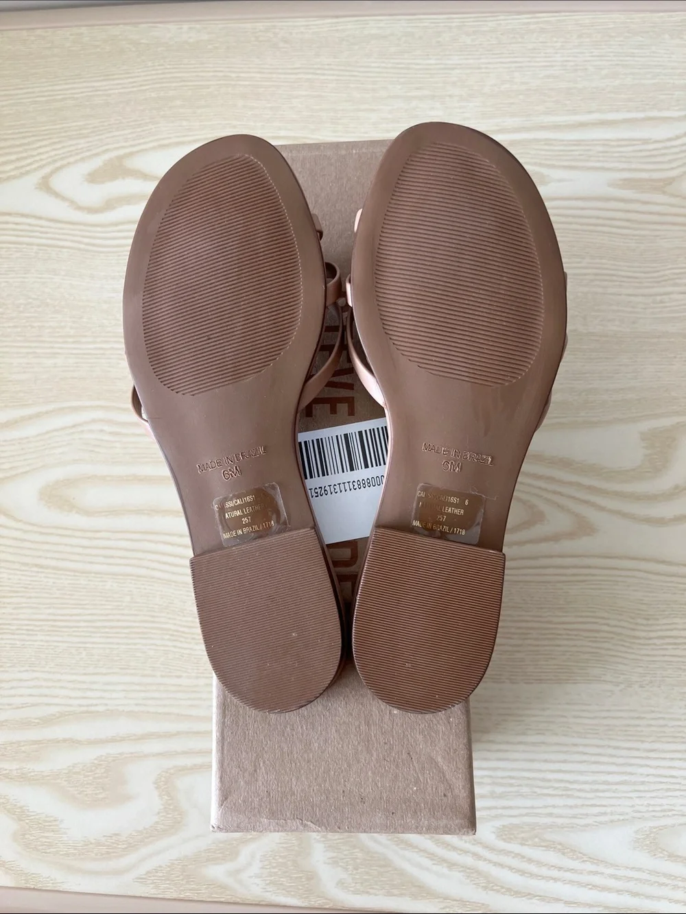 Steve Madden Calissi Beige Strappy Slide Sandals